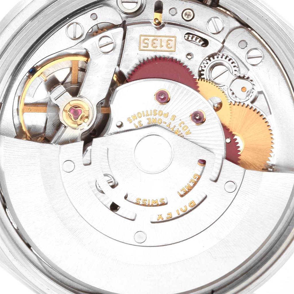 The image shows a close-up view of the movement and internal mechanics of a Rolex Date 15210 Men's Stainless Steel Silver Dial 15210 Men's Stainless Steel Silver Dial watch.