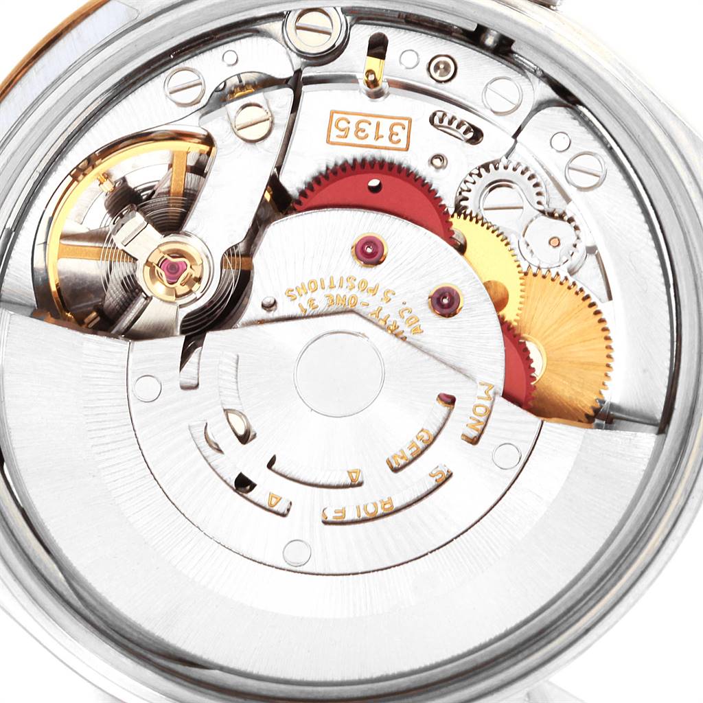 This image shows the internal mechanism of the Rolex Date 15223 Men's Steel and Gold (two tone) White Dial 15223 Men's Steel and Gold (two tone) White Dial model watch.