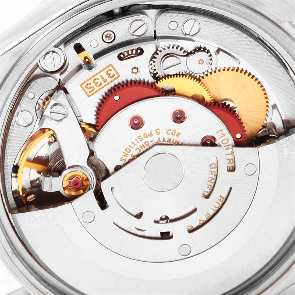 This image shows the internal mechanism and gears of a Rolex Date 15200 Men's Stainless Steel Blue Dial 15200 Men's Stainless Steel Blue Dial model watch from a back view angle.