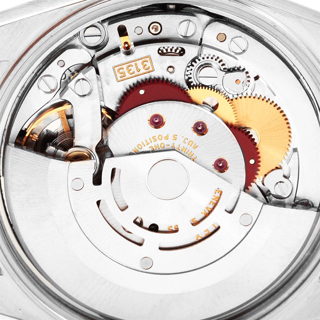 This image shows a close-up view of the inner mechanical movement of a Rolex Date 15200 Men's Stainless Steel Silver Dial 15200 Men's Stainless Steel Silver Dial watch model.