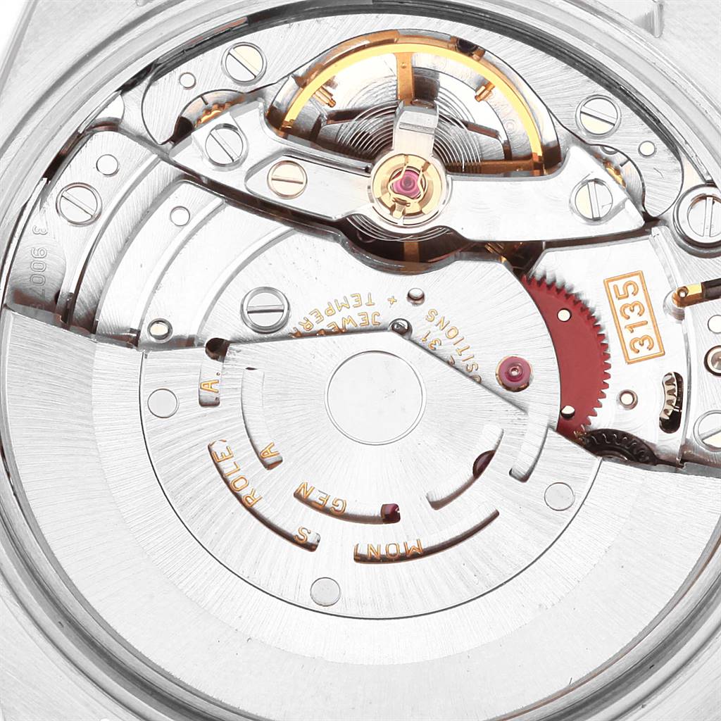 The image shows a close-up of the movement mechanism of a Rolex Date 15200 Men's Stainless Steel Black Dial 15200 Men's Stainless Steel Black Dial model watch.