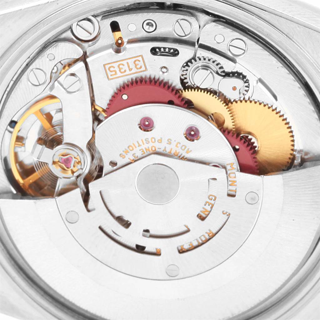 This image shows a close-up view of the internal mechanism of a Rolex Date 15200 Men's Stainless Steel Black Dial 15200 Men's Stainless Steel Black Dial model watch.