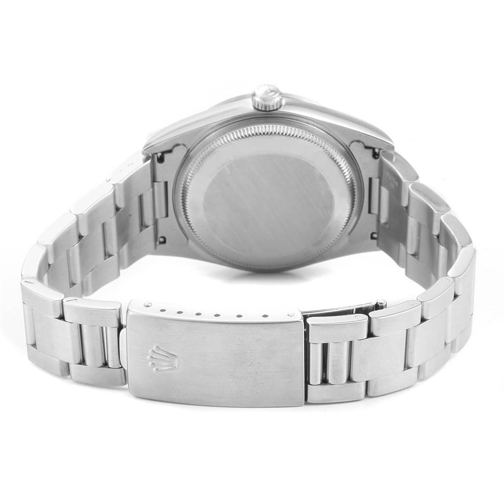 This image shows the back case and metal bracelet of the Rolex Date 15200 Men's Stainless Steel Black Dial 15200 Men's Stainless Steel Black Dial model watch, viewed from the rear.