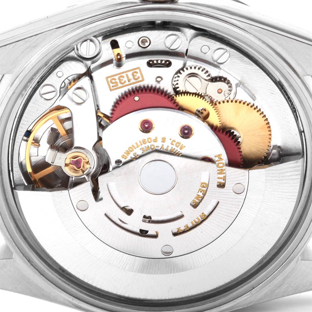 This image shows the intricate internal mechanism of a Rolex Date 15200 Men's Stainless Steel Black Dial 15200 Men's Stainless Steel Black Dial model watch, viewed from the back.