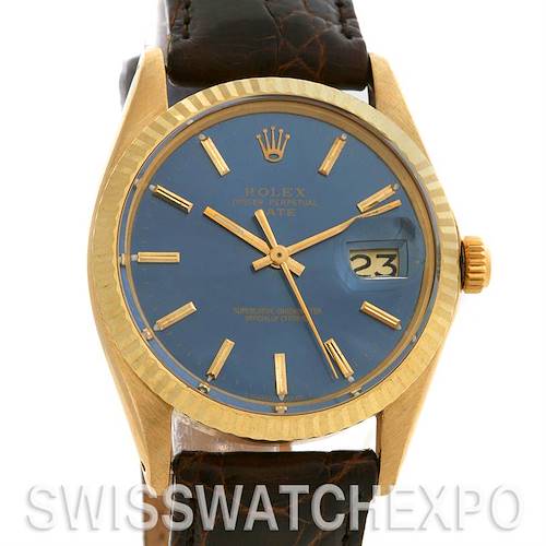 Photo of Rolex Date 1503 Mens 14k Yellow Gold Watch Year 1969