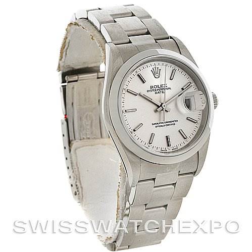 Image shows a Rolex Date 15200 Men's Stainless Steel Silver Dial 15200 Men's Stainless Steel Silver Dial model watch at an oblique angle, highlighting the face, bezel, and bracelet.