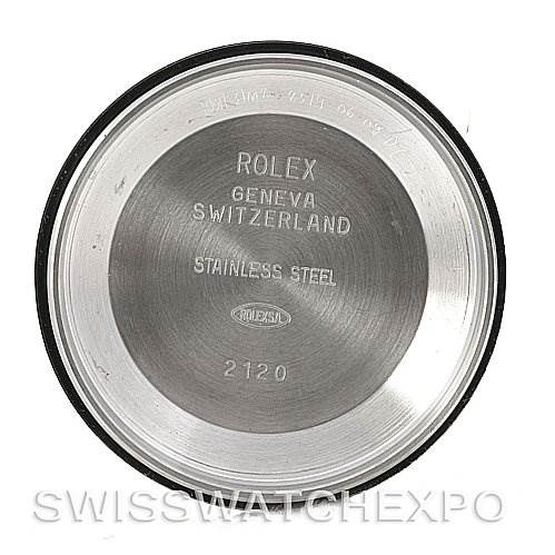 This image shows the inside of the case back cover for a Rolex Date 15200 Men's Stainless Steel White Dial 15200 Men's Stainless Steel White Dial model watch, featuring engravings and markings.