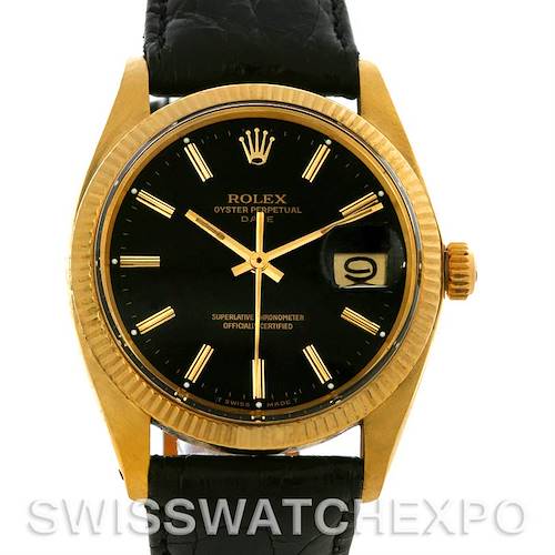 Photo of Rolex Date 1503 Vintage Mens 14k Yellow Gold Watch