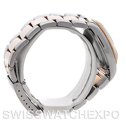 This image shows a side view of the Rolex Date 15223 Men's Steel and Gold (two tone) White Dial 15223 Men's Steel and Gold (two tone) White Dial model watch, focusing on the bracelet and case.