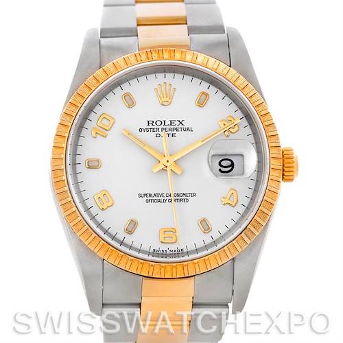 Photo of Rolex Date Men's Steel 18k Yellow Gold Watch 15223 NOS