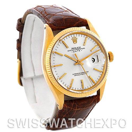 Rolex Date 1503 Vintage Mens 14k Yellow Gold Watch SwissWatchExpo