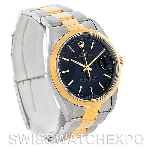Rolex Date Men's Steel 18k Yellow Gold Watch 15203 SwissWatchExpo