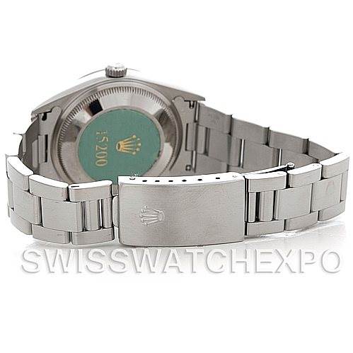 The image shows the back case and clasp of a Rolex Date 15200 Men's Stainless Steel Black Dial 15200 Men's Stainless Steel Black Dial model watch.