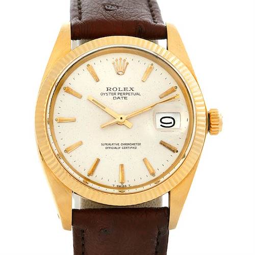 Photo of Rolex Date 1503 Mens 14k Yellow Gold Vintage Watch