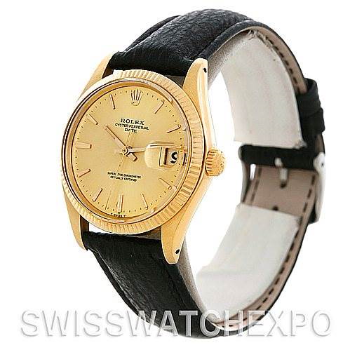 Vintage Rolex Date 1503 Mens 14k Yellow Gold Watch SwissWatchExpo