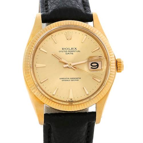 Photo of Vintage Rolex Date 1503 Mens 14k Yellow Gold Watch