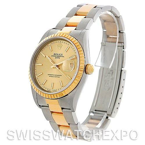Rolex Date Mens Steel and 18k yellow Gold Watch 15223 SwissWatchExpo
