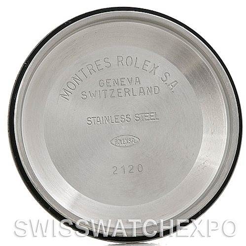 This image shows the inside case back of a Rolex Date 15223 Men's Steel and Gold (two tone) Champagne Dial 15223 Men's Steel and Gold (two tone) Champagne Dial model watch with engraved text.