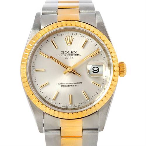 Photo of Rolex Date Mens Steel and 18k yellow Gold Watch 15223