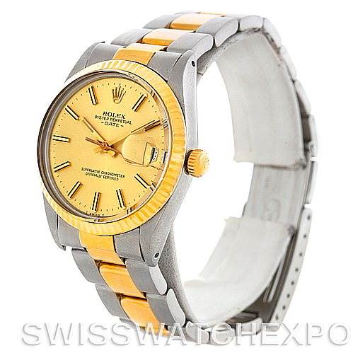 Rolex Date Mens Steel 18k Yellow Gold Watch 15000 SwissWatchExpo