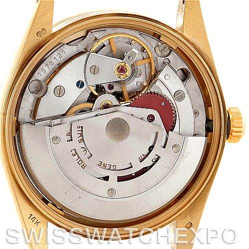 This image shows the internal mechanical components of a Rolex Date 15037 Men's Yellow Gold Silver Dial 15037 Men's Yellow Gold Silver Dial model watch.