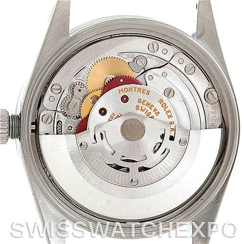 The image shows the internal mechanism of a Rolex Date 15210 Men's Stainless Steel Black Dial 15210 Men's Stainless Steel Black Dial model, viewed from the back with the case removed.
