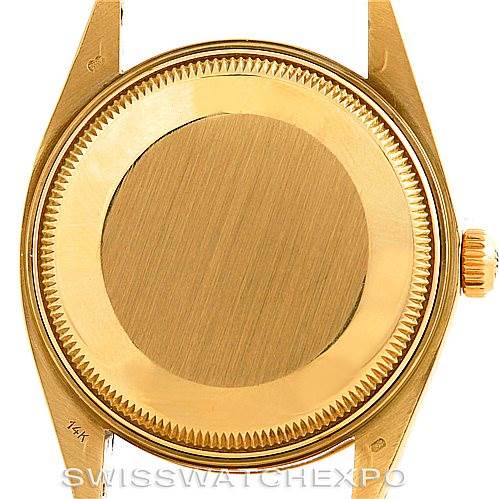 This image shows the back case and lugs of a Rolex Date 1503 Men's Yellow Gold Brown Dial 1503 Men's Yellow Gold Brown Dial model watch, viewed from the rear.