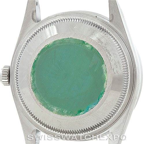 This image shows the back case of a Rolex Date 15210 Men's Stainless Steel Silver Dial 15210 Men's Stainless Steel Silver Dial model, captured from a rear angle.