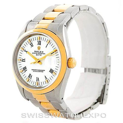 Rolex Date Men's Steel 18k Yellow Gold Watch 15203 SwissWatchExpo