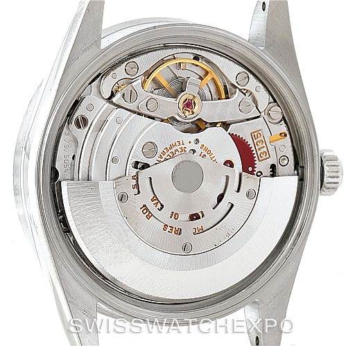 This image shows the movement and internal mechanism of a Rolex Date 15210 Men's Stainless Steel Black Dial 15210 Men's Stainless Steel Black Dial model watch from a back view with the case removed.
