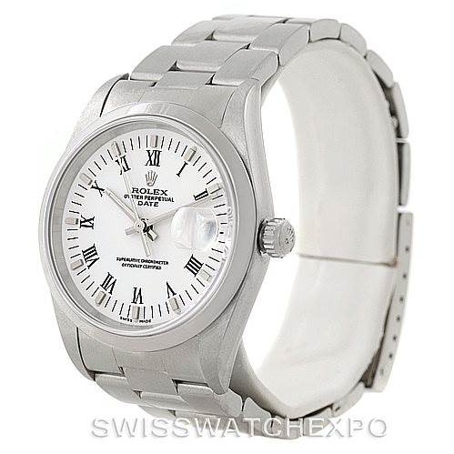 Rolex Date Mens Steel White Dial Watch 15200 SwissWatchExpo