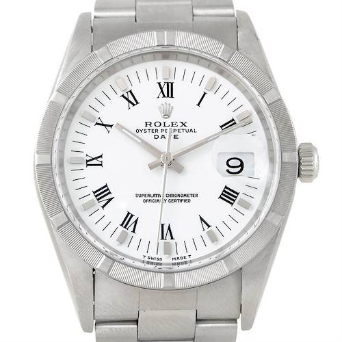 Photo of Rolex Date Mens Steel White Dial Watch 15210
