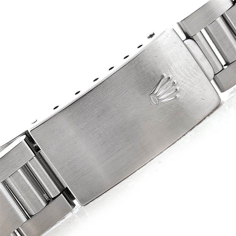 The image shows a close-up of the clasp and bracelet of a Rolex Date 15200 Men's Stainless Steel Silver Dial 15200 Men's Stainless Steel Silver Dial model watch.