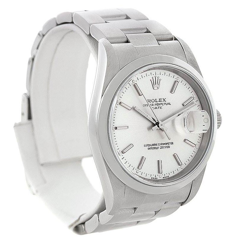 Rolex Date Mens Silver Dial Steel Watch 15200 SwissWatchExpo