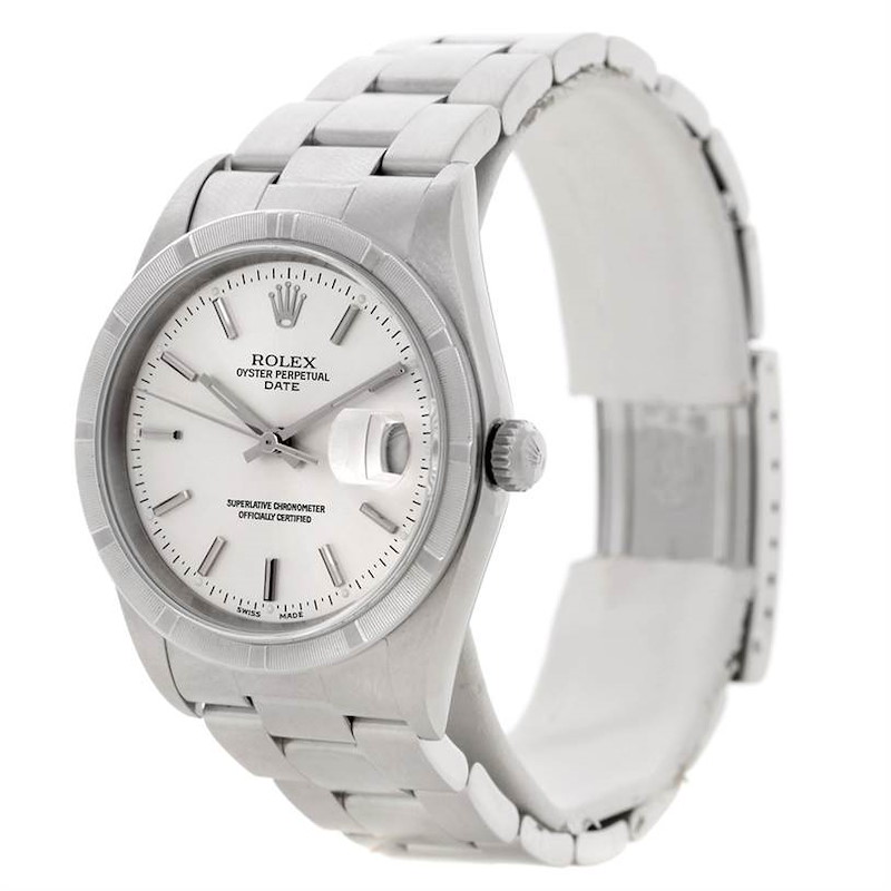 Rolex Date Silver Dial Mens Steel Watch 15210 SwissWatchExpo
