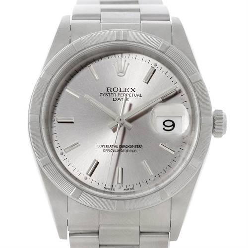 Photo of Rolex Date Silver Dial Mens Steel Watch 15210