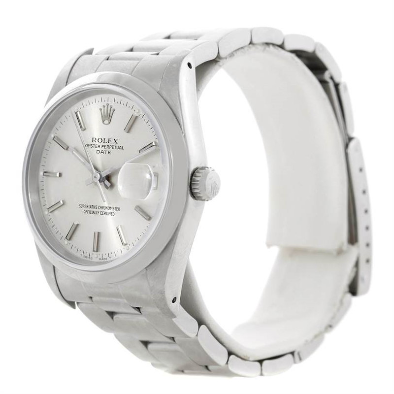 Rolex Date Mens White Dial Steel Watch 15200 SwissWatchExpo