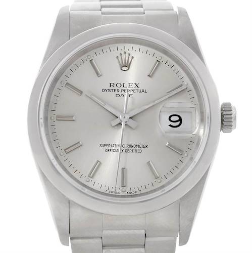 Photo of Rolex Date Mens White Dial Steel Watch 15200