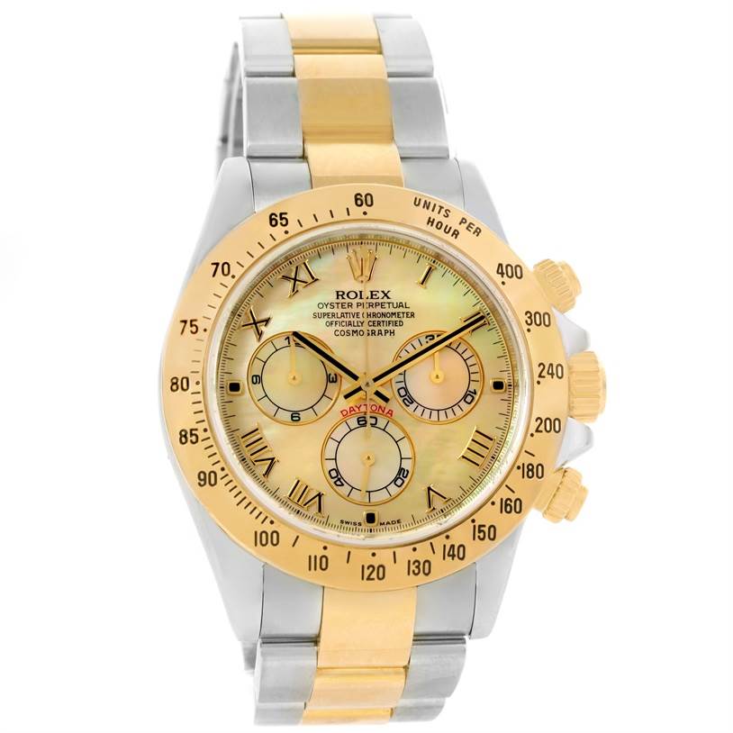 Rolex Cosmograph Daytona Steel 18K Yellow Gold MOP Dial Watch 116523 ...