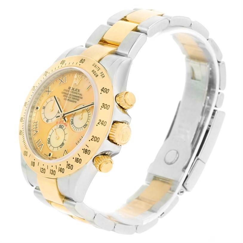 Rolex Cosmograph Daytona Steel 18K Yellow Gold MOP Dial Watch 116523 ...