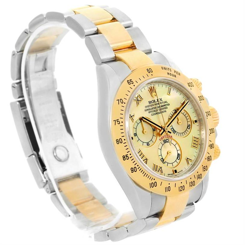 Rolex Cosmograph Daytona Steel 18K Yellow Gold MOP Dial Watch 116523 SwissWatchExpo