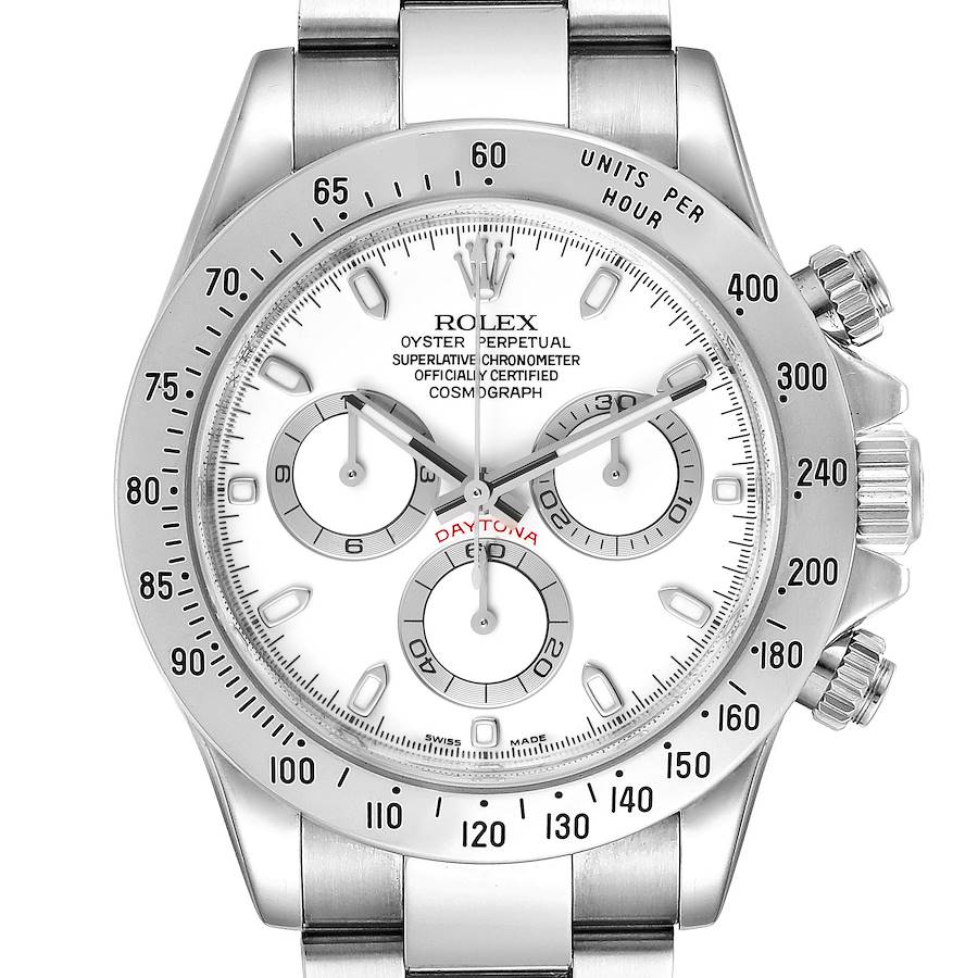 Rolex Cosmograph Daytona White Dial Chronograph Steel Watch 116520 SwissWatchExpo