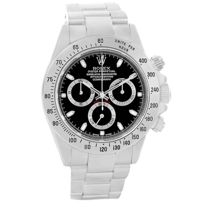Rolex Cosmograph Daytona Black Dial Chronograph Mens Watch 116520 SwissWatchExpo