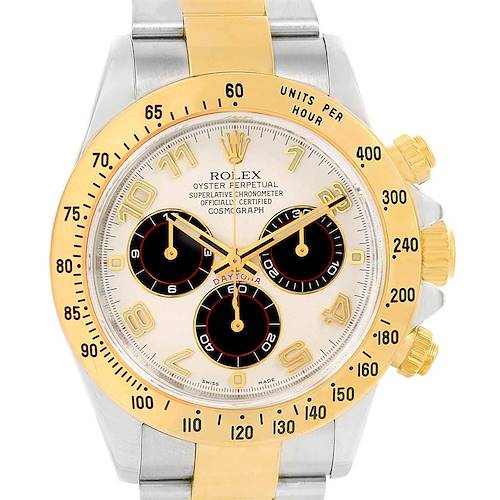 Photo of Rolex Cosmograph Daytona Panda Dial Steel Yellow Gold Watch 116523