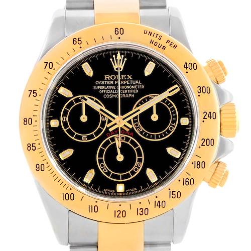 Photo of Rolex Daytona Steel 18K Yellow Gold Black Dial Watch 116523