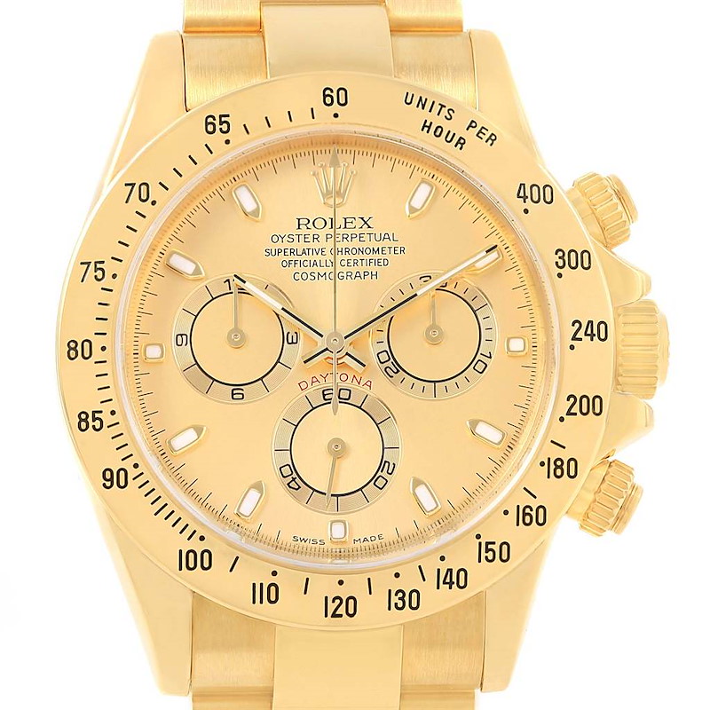 Rolex Cosmograph Daytona Yellow Gold Chronograph Watch 116528 SwissWatchExpo
