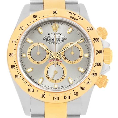 Photo of Rolex Daytona Steel 18K Yellow Gold Slate Dial Watch 116523 Box Papers