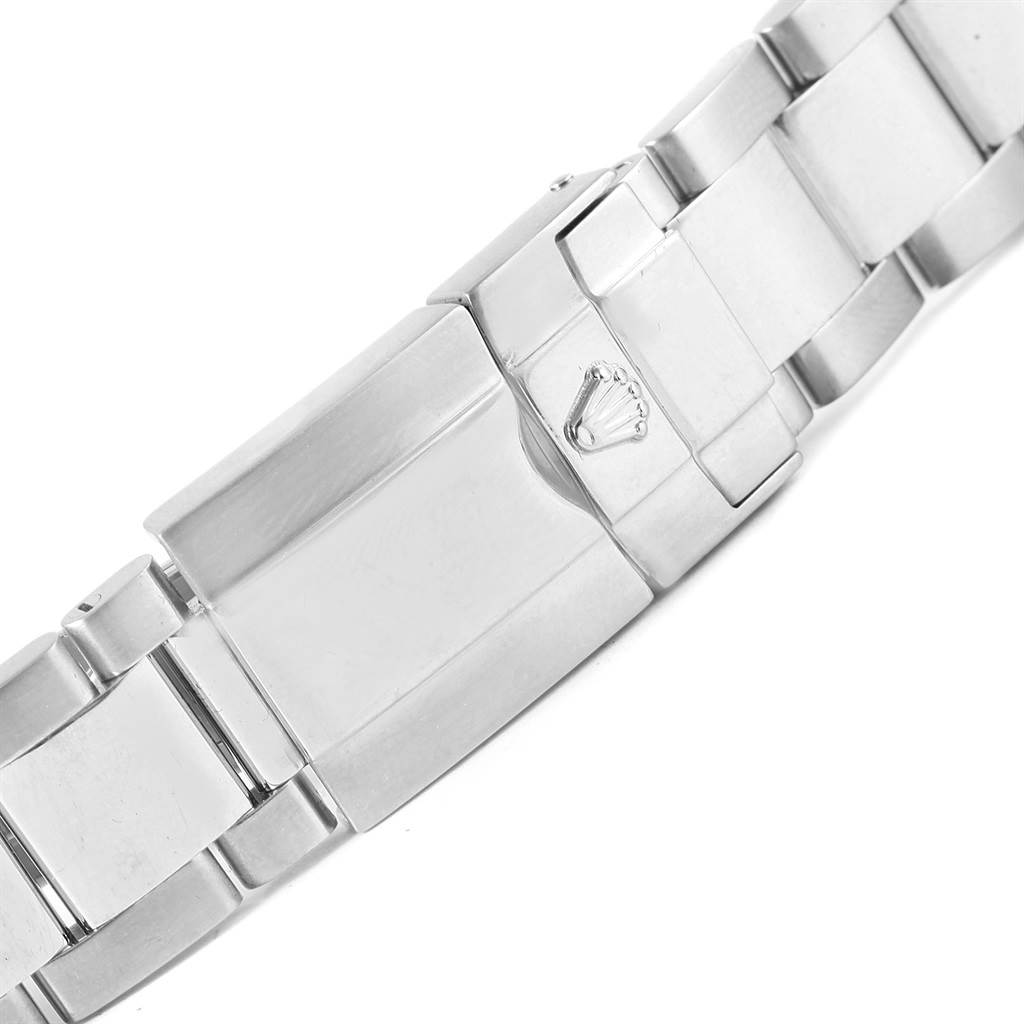 This image shows the clasp and part of the bracelet of a Rolex Daytona 116520 Men's Stainless Steel White Dial 116520 Men's Stainless Steel White Dial watch, highlighting the brand's crown logo.