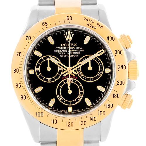 Photo of Rolex Daytona Steel 18K Yellow Gold Black Dial Mens Watch 116523