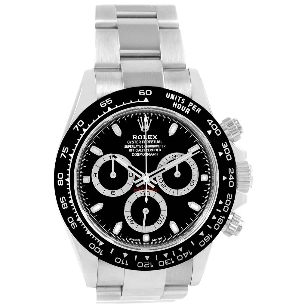 Rolex Daytona Black Dial Chronograph Mens Watch 116500 Box Papers ...